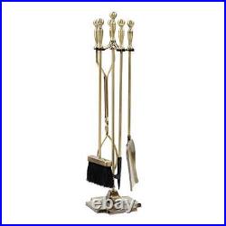 Concord 5 piece Fireplace Tool Set Antique Brass