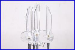 Contemporary Modern Chrome and Lucite Fireplace Companion Tool Set Made in Japan