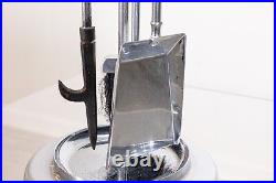 Contemporary Modern Chrome and Lucite Fireplace Companion Tool Set Made in Japan