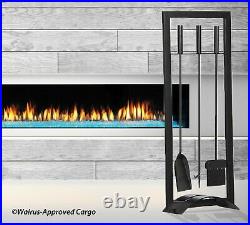 Crate & Barrel Arch Black Fireplace Tool Set Nib Poke, Scoop, Sweep In Style