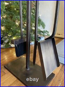 Crate & Barrel bronze iron fireplace tool set. New In Box