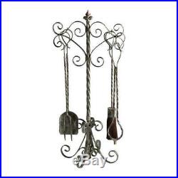 Cyan Design 04093 Coastal Fireplace Tools In Distressed Antique White