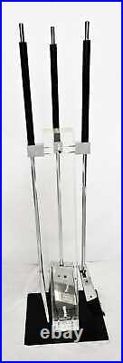 Danny Alessandro Albrizzi Modernist Lucite Chrome Fireplace Tool Set C. 1960s