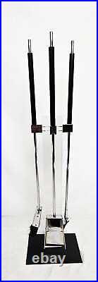 Danny Alessandro Albrizzi Modernist Lucite Chrome Fireplace Tool Set C. 1960s