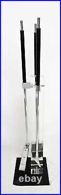 Danny Alessandro Albrizzi Modernist Lucite Chrome Fireplace Tool Set C. 1960s