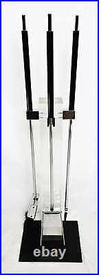 Danny Alessandro Albrizzi Modernist Lucite Chrome Fireplace Tool Set C. 1960s