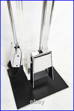 Danny Alessandro Albrizzi Modernist Lucite Chrome Fireplace Tool Set C. 1960s