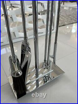 Danny Alessandro fireplace tool set. Nickel Chrome