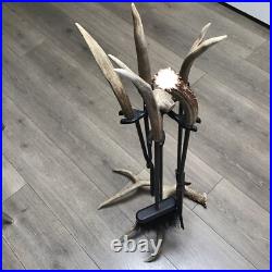 Decorative Antler Fireplace Tools (4 Piece Set) with Stand. Unused