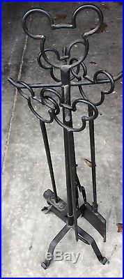Disney Mickey Mouse Fireplace Toolset Wroght Iron