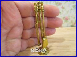Dollhouse Miniatures 5 PC Set Of Brass Fireplace Tools By Alec Rothwell