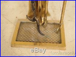 F39966 Solid Brass Fireplace Tool Set