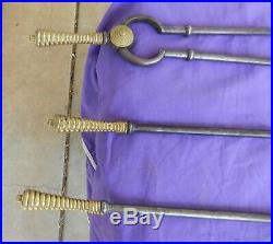 Fire Place Tool Set Pierced Shovel Tongs and Poker Victorian Antique