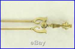 Fireplace Antique Brass Set of Tools & Dogs Set #30843