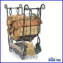 Fireplace Log Holder Fire Wood Rack Tools Set Stand Firewood Storage Bin