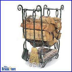 Fireplace Log Holder Fire Wood Rack Tools Set Stand Firewood Storage Bin71990830