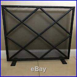 Fireplace Screen with Toolset Black
