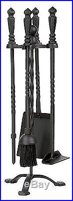 Fireplace Set Mini Wrought Iron 5pc with 2 extra broom heads PRICE REDUCTION