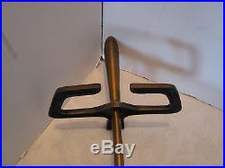 Fireplace Set Stand 3 Tools Bronze Atomic Mid-century 29.5T Vintage