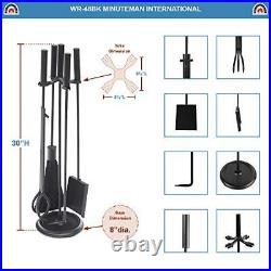 Fireplace Tool Set, All Black