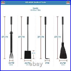 Fireplace Tool Set, All Black