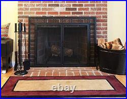 Fireplace Tool Set, All Black