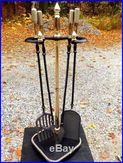 Fireplace Tool Set Hand Made Brass & Iron Machinist Quality