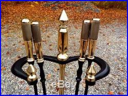 Fireplace Tool Set Hand Made Brass & Iron Machinist Quality