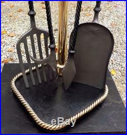 Fireplace Tool Set Hand Made Brass & Iron Machinist Quality