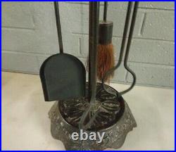 Fireplace Tool Set WithStand, Cast Iron Base, 30 T