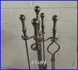 Fireplace Tool Set WithStand, Cast Iron Base, 30 T