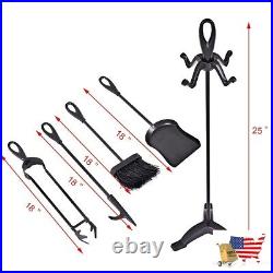 Fireplace Tools 5 Pcs Stylish Black Iron Fireplace Tools Set Fireplace Tools