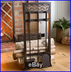Fireplace Tools Log rack Celtic Knot Hearth Side Iron Fire Place Accessories New