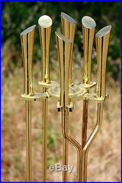 Fireplace Tools Mid Century Modern Brass Space Age eames era