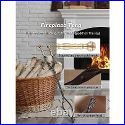 Fireplace Tools Set, 5-Pieces Indoor Outdoor Sturdy Fire Place Poker Sets With