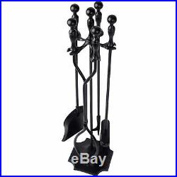 Fireplace Tools Tool Set 5 Pieces Wrought Iron Fireset Firepit Fire Place Pit