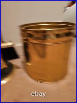 Fireplace tool set Wood And Brass, Bucket And Screen, Great Shape