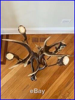 Fireplace tool set accessories elk antler