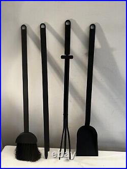 Flat Bar Iron Fireplace Tool Set Arts & Crafts Style Restored Xlnt