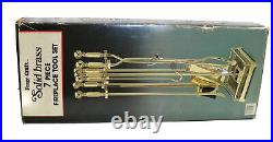 Forge Craft Deluxe Solid Brass 6 Piece Fireplace Tool Set N115F Fire Accessory