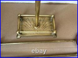 Fox Handle Brass Fireplace Tool Set 5 piece set Vintage Antique Mcm See Details