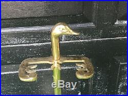 Gold Tone Duck Fireplace Tools Set