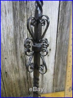 Great vintage wrought iron fireplace tool set featuring DRAGONS