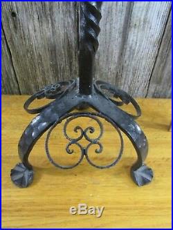 Great vintage wrought iron fireplace tool set featuring DRAGONS