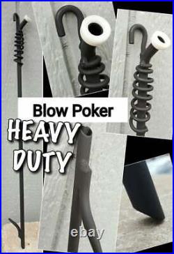 HD Blow Poker (47) & Hanger, Campfire/Fireplace, Made in US by Blacksmith Poke