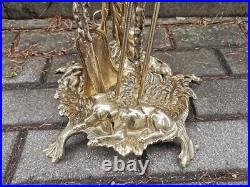 HUNTING THEME Brass Fireplace Tool Set Antique Vintage Style Fire tools, 7.2 kg