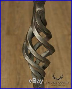 Hand Forged Custom Twisted Iron Set Fire Place Tools