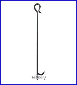 Hand-Forged Fireplace Tall Tool Set Poker Tongs Shovel Broom Stand 32-1/2in High