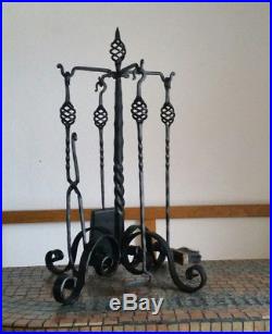 Hand Forged Fireplace Tools Set 5 Pieces Stove Set 84cm High 33inch