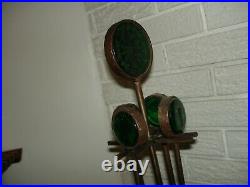 Hand-Made Fireplace Tools Set. Green Glass, 80's, Used, VG+ Condition